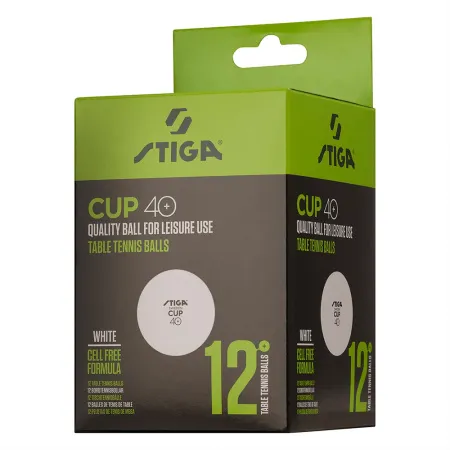 Мяч для наст. тенниса Stiga Cup ABS, 1110-2510-12, диам.40+мм, пластик, упак. 12 шт, белый за 1&nbsp;774.80 ₽ купить в Уфе