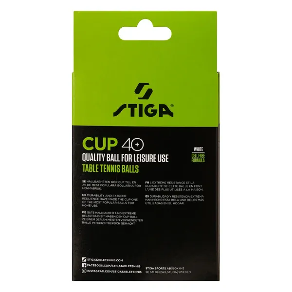 Мяч для наст. тенниса Stiga Cup ABS, 1110-2510-12, диам.40+мм, пластик, упак. 12 шт, белый за 1&nbsp;774.80 ₽ в Уфе