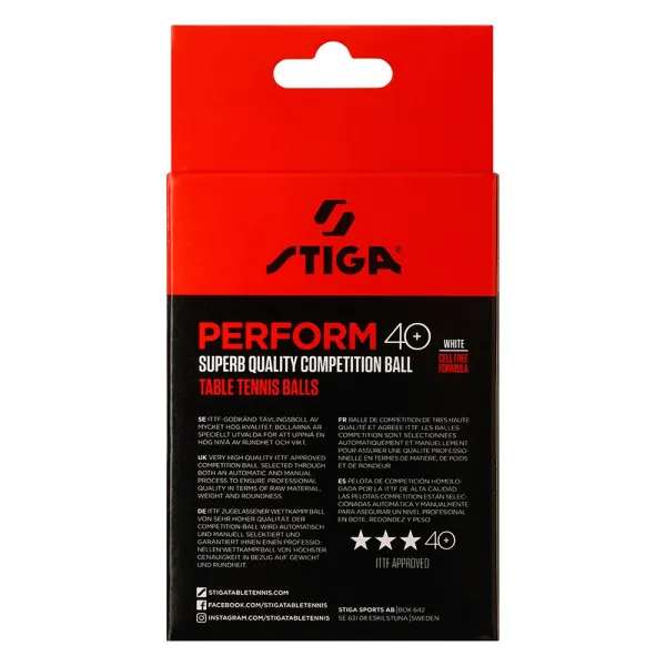 Мяч для наст. тенниса Stiga Perform 3***, 40+, 1113-2110-06, пластик, ITTF Appr., уп.6 шт, бел за 2&nbsp;121.60 ₽ в Уфе