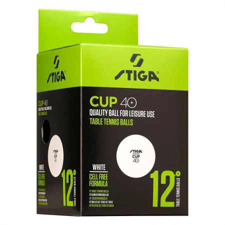 Мяч для наст. тенниса Stiga Cup ABS, 1110-2510-12, диам.40+мм, пластик, упак. 12 шт, белый за 1&nbsp;774.80 ₽ купить в Уфе