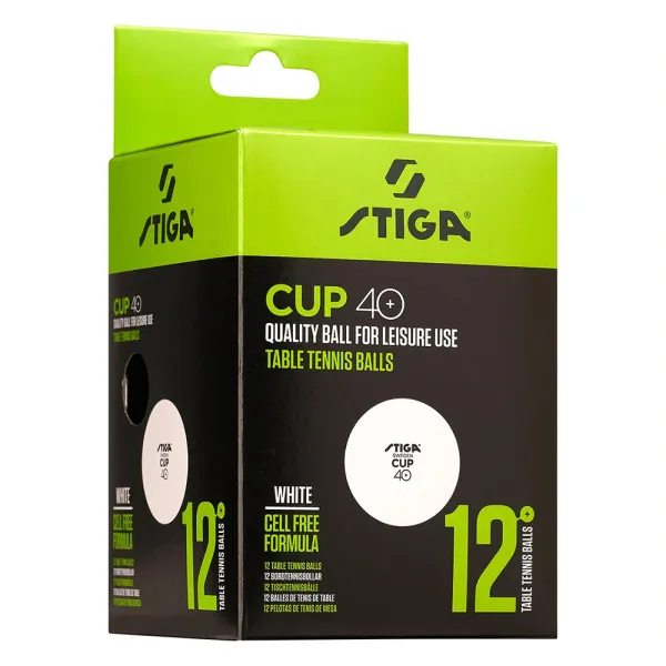 Мяч для наст. тенниса Stiga Cup ABS, 1110-2510-12, диам.40+мм, пластик, упак. 12 шт, белый за 1&nbsp;774.80 ₽ в Уфе