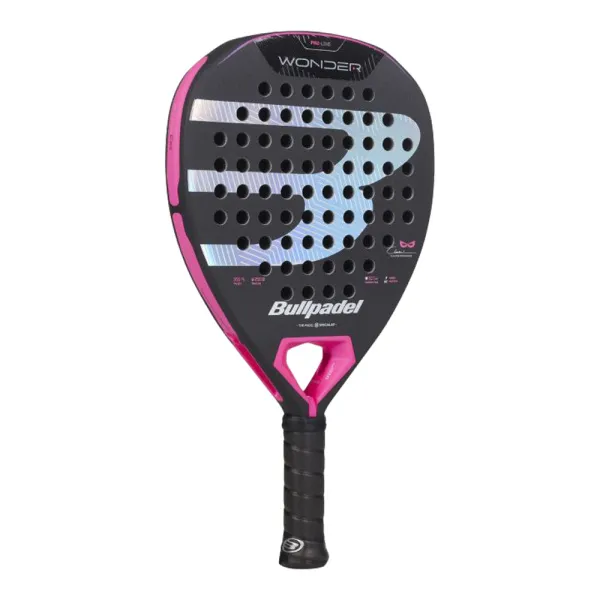 Ракетка для падела BULLPADEL Wonder 27, 497250, для продв.игроков, стекловолокно, карбон, черно-роз за 42&nbsp;969.20 ₽ в Уфе