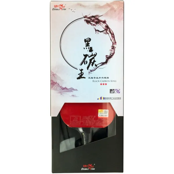Ракетка для н/т DOUBLE FISH Black Carbon King Racket 3***, для професс.,ITTF Appr.,накл.2,1,мм за 4&nbsp;346.90 ₽ в Уфе