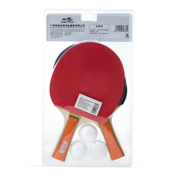 Набор для н/т DOUBLE FISH, 036A, для любителей, 2 ракетки и 3 мяча, наклад.1,5 мм, конич. ручка за 1&nbsp;062.50 ₽ в Уфе