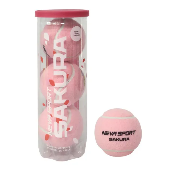 Мяч для падела NS Sakura, UAA2, уп.3 шт, сукно, нат.резина, розовый за 824.50 ₽ в Уфе