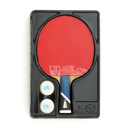 Ракетка для н/т DOUBLE FISH 5A+C, для продвин, ITTF Appr, накл. 2,1 мм, конич. ручка+ 2 мяча V40+мм за 2&nbsp;779.50 ₽ купить в Уфе